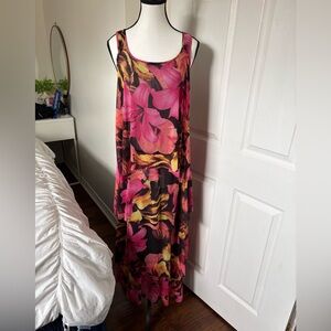 Soft Works NWT Floral Maxi Dress Tiered Resort Cruise Wedding Guest